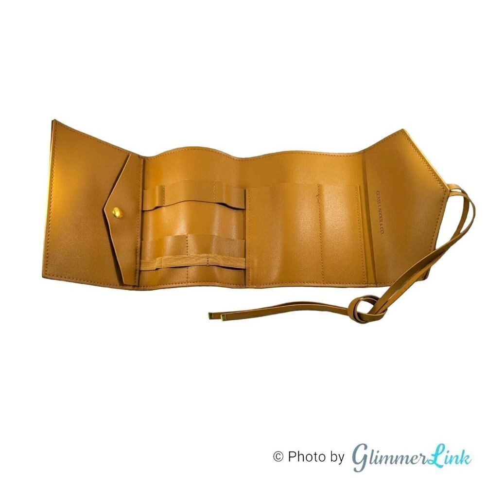 Glass Ladder Co Honey Vegan Leather Katherine Tech Organizer Roll Up Pouch - Picture 2 of 12
